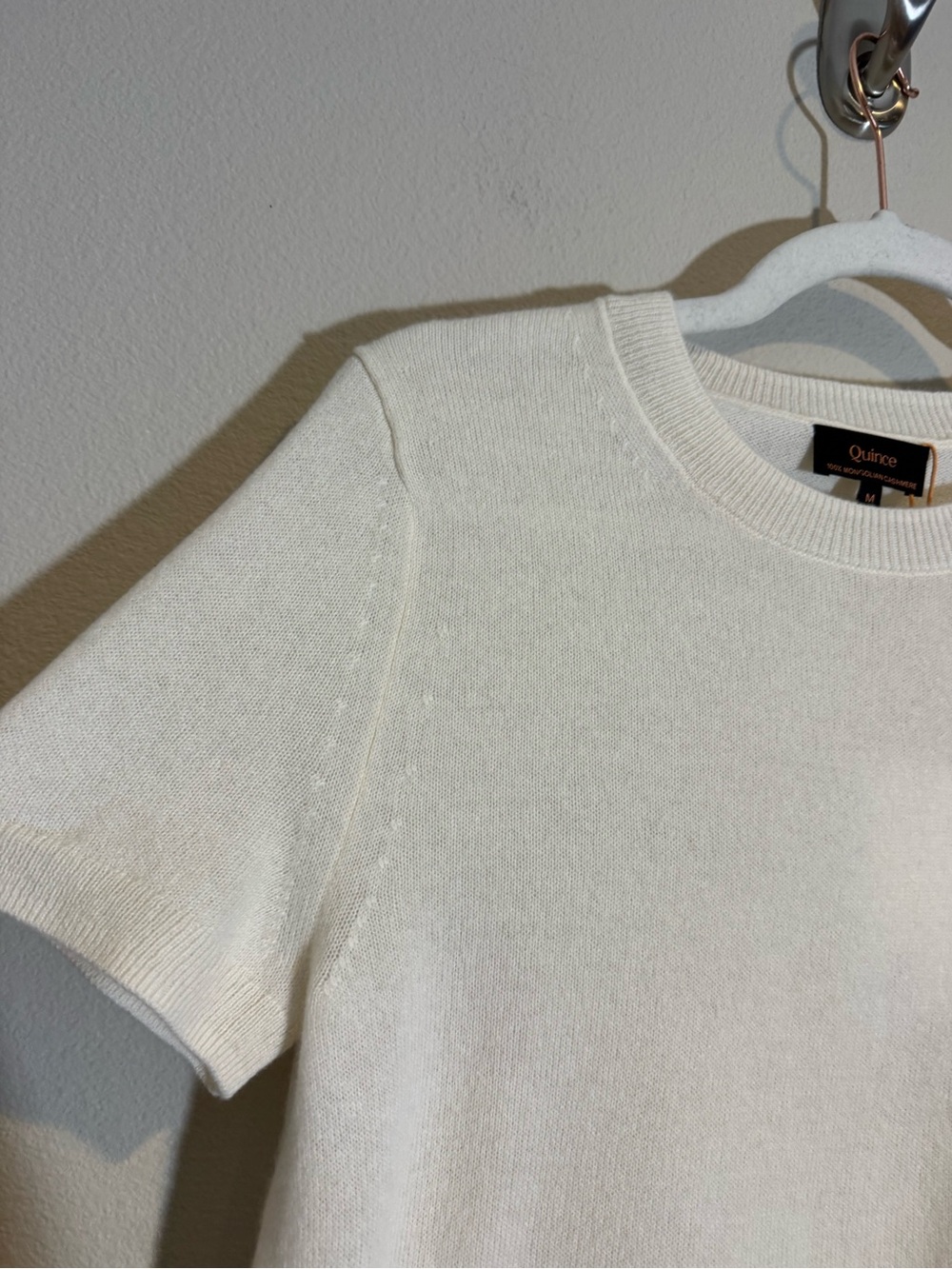 Quince Mongolian Cashmere Tee Ivory - Picture 5 of 8